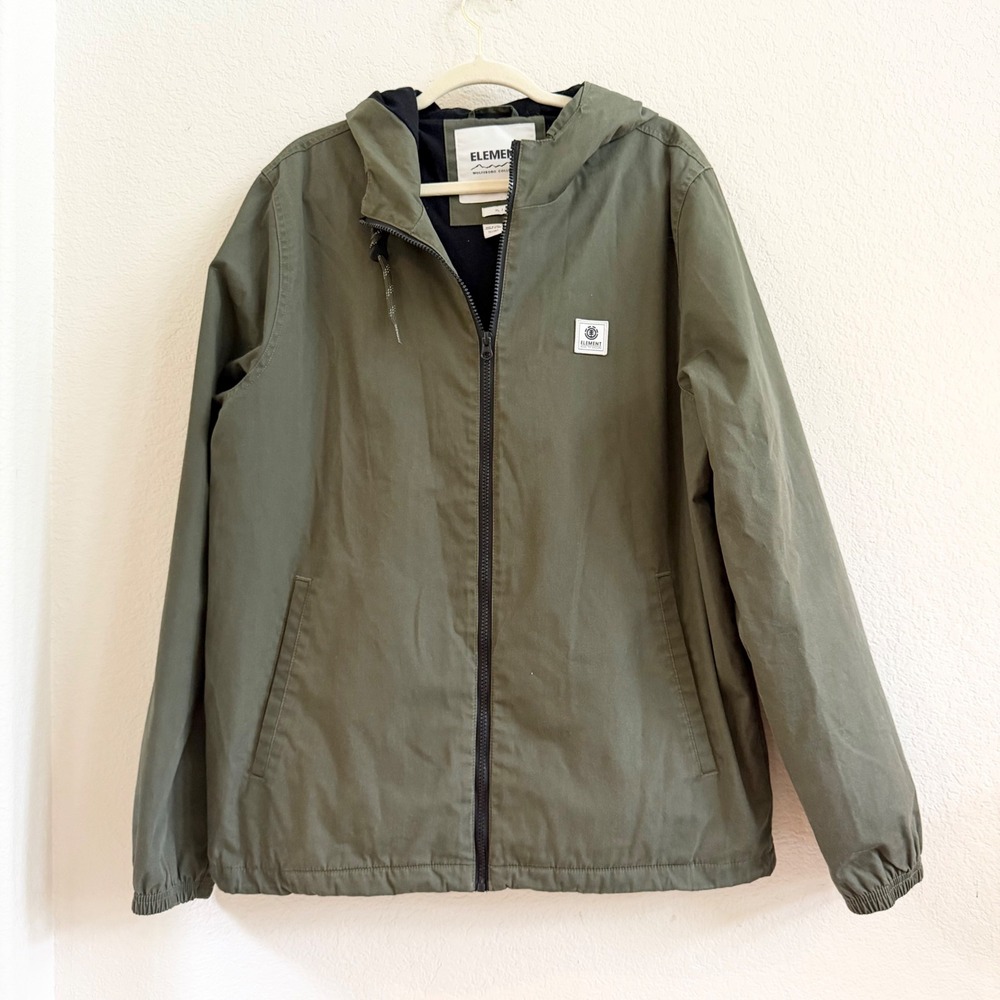 Element Wolfeboro Collection Mens XL Olive Green Full Zip Hooded‎ Jacket Repreve